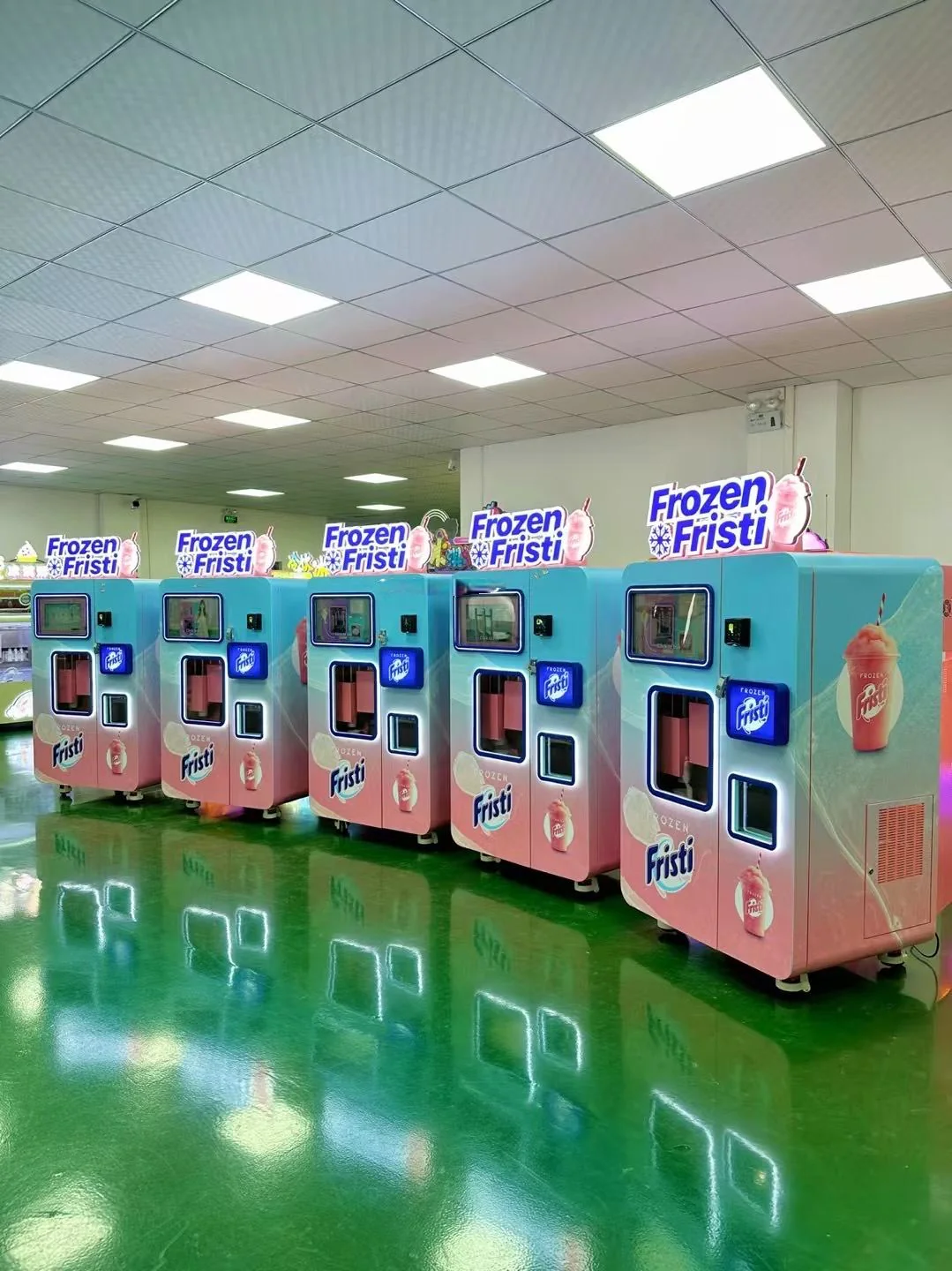 Custom-branded vending machines in a Red Rabbit production area